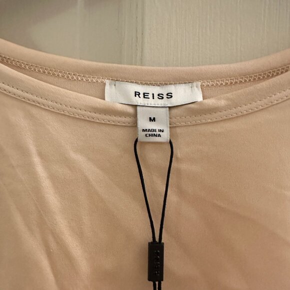 REISS - Helen Silk Front Crew Neck T-Shirt - Picture 3 of 5